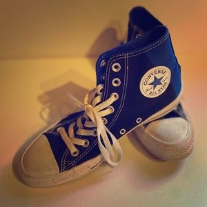 Black and Blue High Top Converse